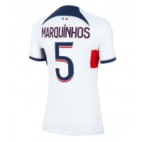 Stroje piłkarskie Paris Saint-Germain Marquinhos #5 Koszulka Wyjazdowej dla damskie 2023-24 Krótki Rękaw